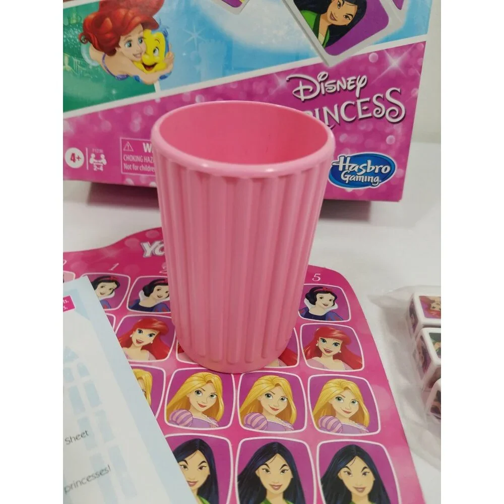 Yahtzee Jr Disney Princess Board Game Dice Ariel Rapunzel Tiana Mulan Complete